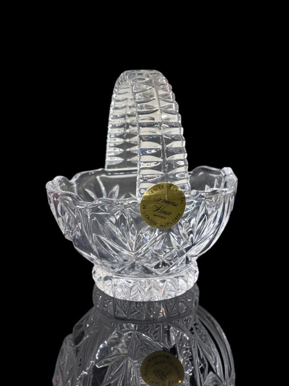 Vintage Princess House 24% lead Crystal Miniature Basket made in Germany